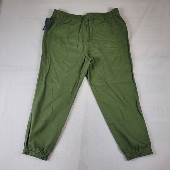 NWT GAP Women's Twill Jogger Pants Size XL Mid Rise Elastic Back Olive Green - Picture 3 of 10
